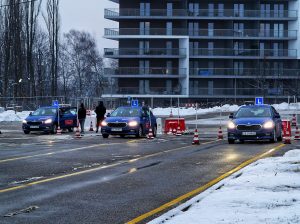 Plac manewrowy zimą